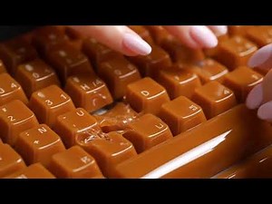 ASMR Typing on a Caramel Keyboard | Satisfying & Squish Sounds | Relaxing Keyboard Experience #ai