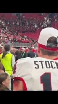 Gunner Stockton leaves the field after beating Alabama