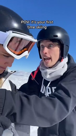 First time skiing & he’s my biggest fan 🎿💙 #reels #fblifestyle #trendyreels #winterfun #relationshipgoals | Paige Mackenzi