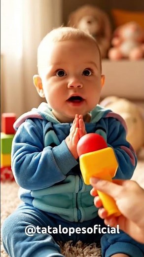 The baby is praying.