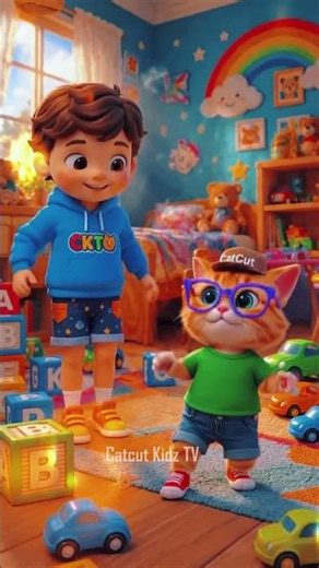 😍 Little Boy and Cat Dance Party | Super Cute 3D Animation!