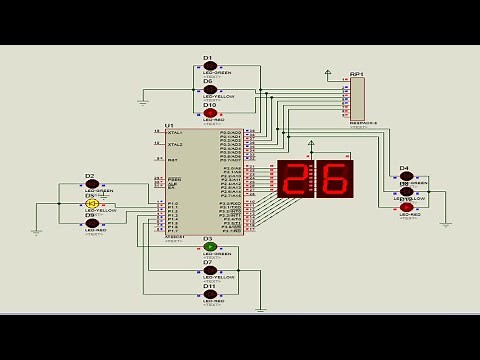 Simple traffic light controller using 8051 Assembly language | full code + circuit | By MEXTech