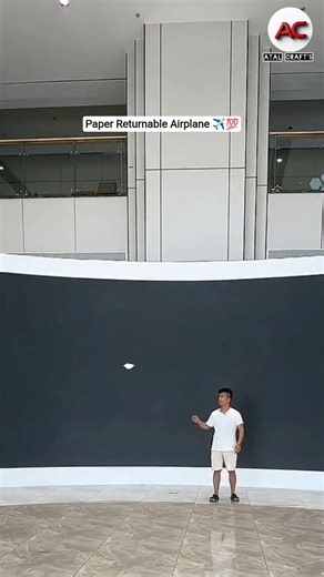 World's Best Paper Returnable Airplane ✈️💯, That comes back paper plane , tutorial #shorts #craft.