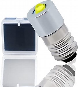 AC/DC 6-30V E10 Upgrade LED Flashlight Bulb, 3W 6V 9V 12V 18V 19.2V 24V LED Conversion Kit for Torch Lantern Bike Work Light Non-Polarity (6-24v White)