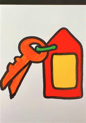 Easy House Key Drawing Tutorial
