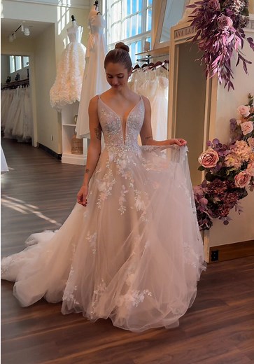 Enchanting Watercolor Floral Wedding Dresses