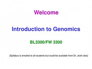 Introduction to Genomics - SlideServe