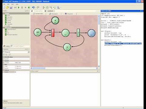 Petri.NET simulator + Python + OPC server