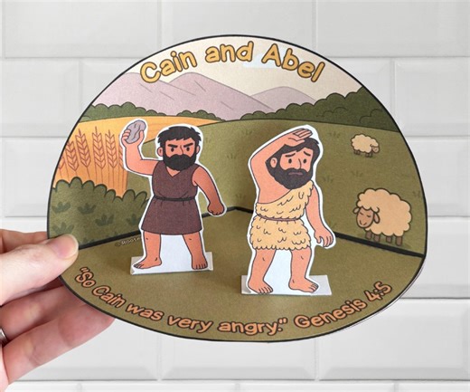 Cain and Abel-printable 3D Craft - Genesis 4 - Etsy