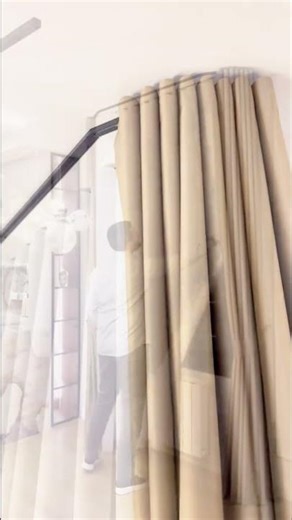 This Curved Curtain Track Looks So Smooth 🤍 #homedecor #curtains #hugmoomcurtain #interiordesign
