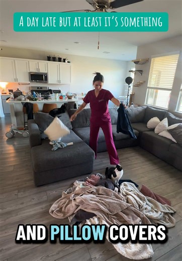 A day late and out of time but we’re still doing what we can and calling it a win. Small resets add up! #momtok #cleaningmotivation #cleantok #momlife #dailychores