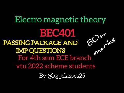BEC401 electro magnetic theory passing package n imp questions for vtu 4thsem exam 2022scheme