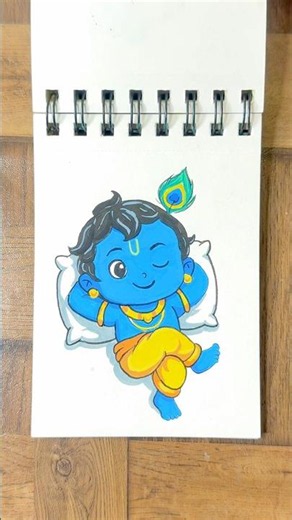 Cute Little Krishna Drawing ✨ | Cute Bal Gopal Art #shorts #krishna