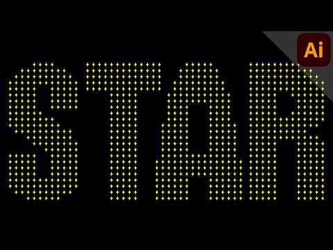 Make Text Out Of Star Shapes | Text with Star Pattern | ILLUSTRATOR TUTORIAL - TEXT EFFECT