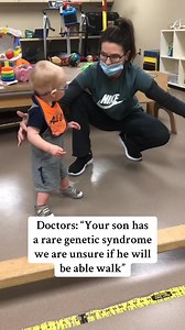 1.2M views · 88K reactions | Oliver’s diagnosis does not define his potential! Hours upon hours of physical therapy later  so thankful for #TeamOliver #OliversArmy for anyone else who has a child with a rare genetic syndrome or disabilities never give up fighting for them! Every little step is a HUGE victory!#greenscreenvideo | Dr. Tommy Martin | Facebook