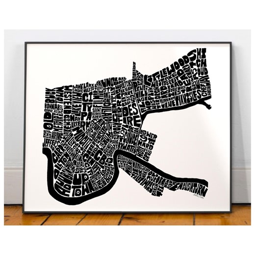 New Orleans Neighborhoods Map Print, New Orleans Art Print, Signed Print of My Hand-drawn New Orleans Typography Map Art, New Version!! - Etsy