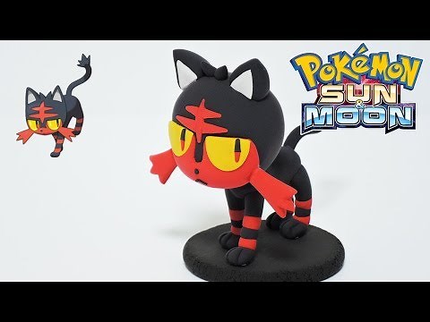 Sculpting Litten cute Fire-type Pokémon in Clay
