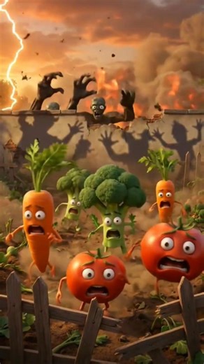 الخضار تهرب من الزومبي! 😱🥦🥕🍅 – مغامرة خضار