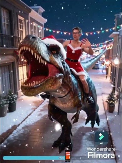 🥳【恐竜と一緒にメリークリスマス】#Christmas #MerryChristmas #AI動画 #クリスマス動画 #クリスマスムービー#サンタクロース #XmasMagic #あゆきゅう先生