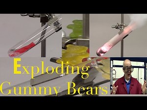 Exploding Gummy Bear via Rapid Oxidation with Potassium Chlorate kclo3. Epic Chemistry Demo.