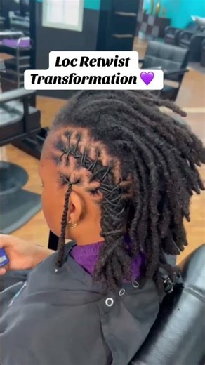 Loc Retwist Transformation💜 #shorts #retwist #locstyles