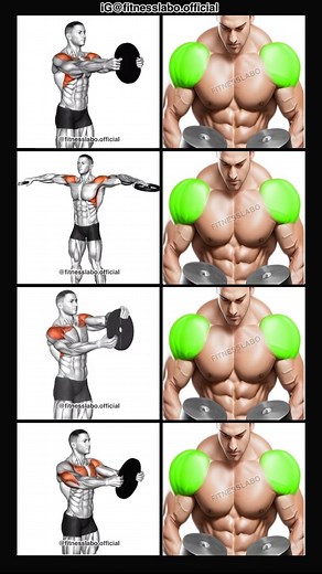 129K views · 6.1K reactions | ✅ Shoulder Workout using Weight Plates ① Front Raise ② Lateral Raise ③ Standing Driver ④ Front Press 3 sets 12-15 reps #fitness #gym #exercise #workout #workoutroutine #exercisetips #fitnesstips #bodybuilding #shoulder #shoulderworkout | Fitnesslabo | Facebook