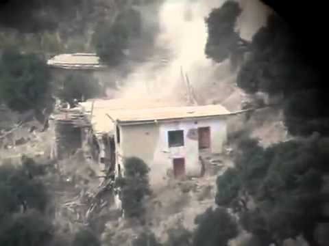 A-10 Warthog gun run on house in Korengal Valley