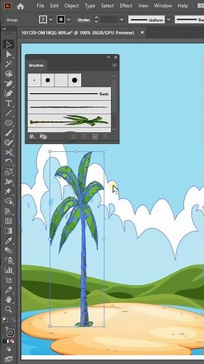 Adobe Illustrator Tutorial | Paintbrush tool | Short video Tips #vectorillustrator #illustratortips
