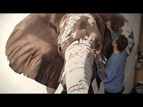 "Tembo" the life-size oil painting of an African elephant by wildlife artist Richard Symonds