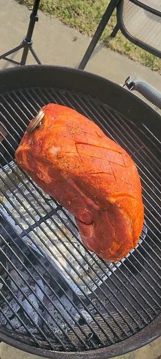 Pork shoulder set up on the weber kettle