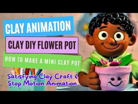 Clay DIY Flower Pot | How to Make a Mini Clay Pot | Satisfying Clay Craft & Stop Motion Animation