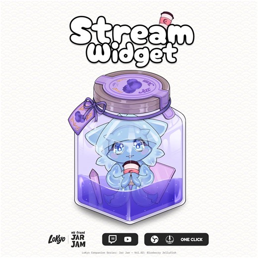 Blueberry Jellyfish — Vol.02 | Companion Widget for Streamelements | Obs/streamlabs - Etsy