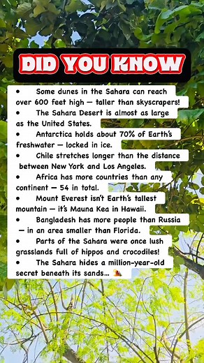 Mind-Blowing Sahara & Geography Facts! #facts | Devlop Express