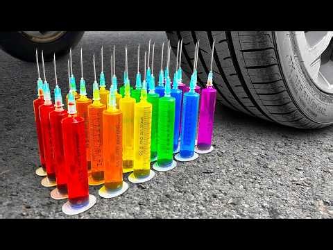 Crushing Crunchy And Soft Things With Car | ASMR