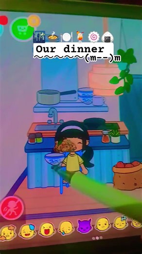 Our dinner 🍽️✨ | Toca Boca night routine 🌙