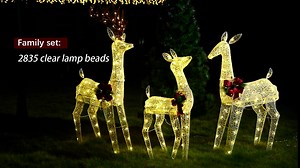 Christmas Deer with Lights Family Set Outdoor Yard Decoration,Christmas Outdoor Decorations with 230 LED Lights,Suitable for Christmas Outdoor Yard Garden Decoration Christmas Decoration
