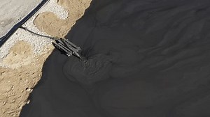 Aerial View Mining Residuals Flowing Into Stock Footage Video (100% Royalty-free) 3394702255 | Shutterstock