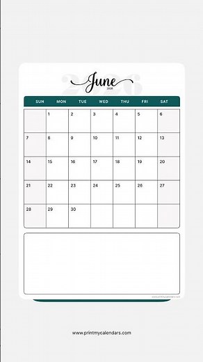 June 2026 Calendar | Printable A4 & US Letter | Portrait & Landscape | Free PDF Download | June 2026