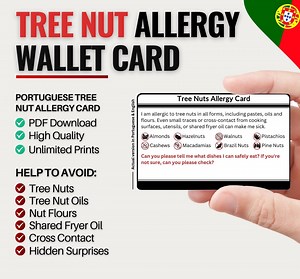 Portuguese Tree Nut Allergy Travel Card | Tree Nut Allergy in Portugal | Digital Download for Restaurants & Cafés | Travel Allergy Card - Etsy