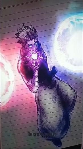 Gojo Drawing hollow purple 200% tutorial#glowart #anime #drawing #gojo #naruto #luffy #goku #ichigo
