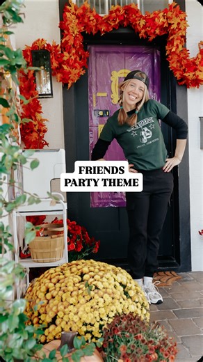 Steph Wentworth ✨Parties ✨DIY’s ✨Motherhood on Instagram: "Tell me a better 90’s party theme than this?! I bet you can’t 😂😅 @orientaltrading sent us the most perfect Friends party gear to kick off my favorite month of the year!!! COULD IT BE ANYMORE PERFECT?! Y’all I cannot believe this is already the 5th party in our weekly party series!! Comment SHOP & I’ll send you everything we used for this party!! © & ™ Warner Bros. Entertainment Inc. #partyideas #cutepartythemes #fallpartyideas #friends