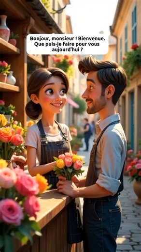 apprendre le français on Instagram: "Apprends le français en situation réelle avec ce dialogue chez le fleuriste ! Découvre du vocabulaire utile, des phrases pratiques et améliore ta compréhension orale en écoutant une conversation simple entre un client et un fleuriste. Parfait pour les débutants et les amoureux des fleurs ! #Hashtags : #ApprendreLeFrançais #DialogueFrançais #FLE #FrançaisFacile #FrançaisPourDébutants #VocabulaireFrançais #CompréhensionOrale #Fleuriste #LangueFrançaise #Étudier