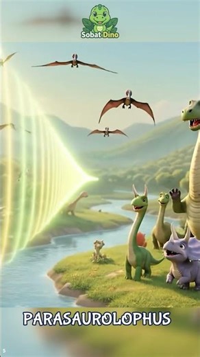 Parasaurolophus - Dino Can Sound | Children's Dinosaur Song # shorts #trending #children'ssong