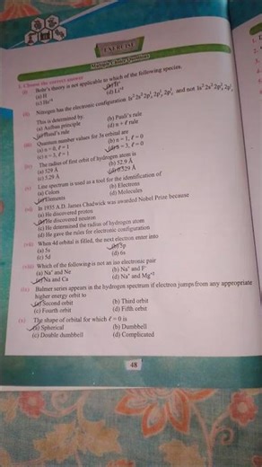 Chemistry class 11 ch 2 Atomic structure Mcqs