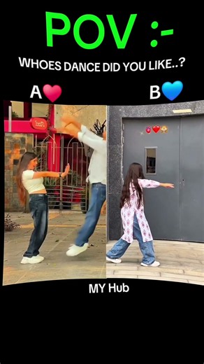 POV: Whose dance did you like the most? 🕺💃​Option A ❤️ or Option B 💙? Comment down your choice!​If