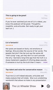 Thank you to everyone who has already subscribed and left a review! ⭐️ If you want to help us avoid Big Tech censorship, climb the charts, & make sure people everywhere see #TheLizWheelerShow, will you leave a 5-star review on Apple Podcasts today? https://podcasts.apple.com/us/podcast/the-liz-wheeler-show/id1567701295 | Liz Wheeler