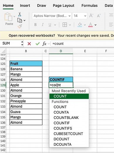 How to use COUNTIF Function in Excel #excel #exceltips #exceltutorial