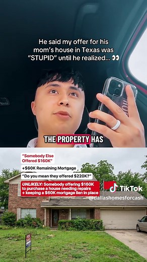 Bro went from “😡” to “😳” once we ran the numbers…but it’s not his fault! When you’ve got $180K in equity, Zillow says the house might be worth $300K, and someone else throws out a $160K number, it can feel like people are trying to lowball you. But here’s what most Dallas homeowners don’t realize until we walk through it together: Selling a house isn’t just about the “value.” It’s about: • Paying off the remaining mortgage • Repair costs to actually hit top dollar (or that “Zestimate” every ho