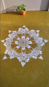 Freehand Kolam Without Dots | Creative Rangoli | easy daily rangoli #shorts