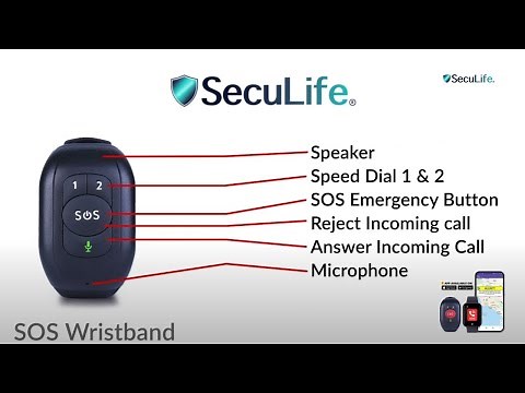 SOS Emergency Alert Wristband. SecuLife's Medical One Touch Alerting Personal Tracker